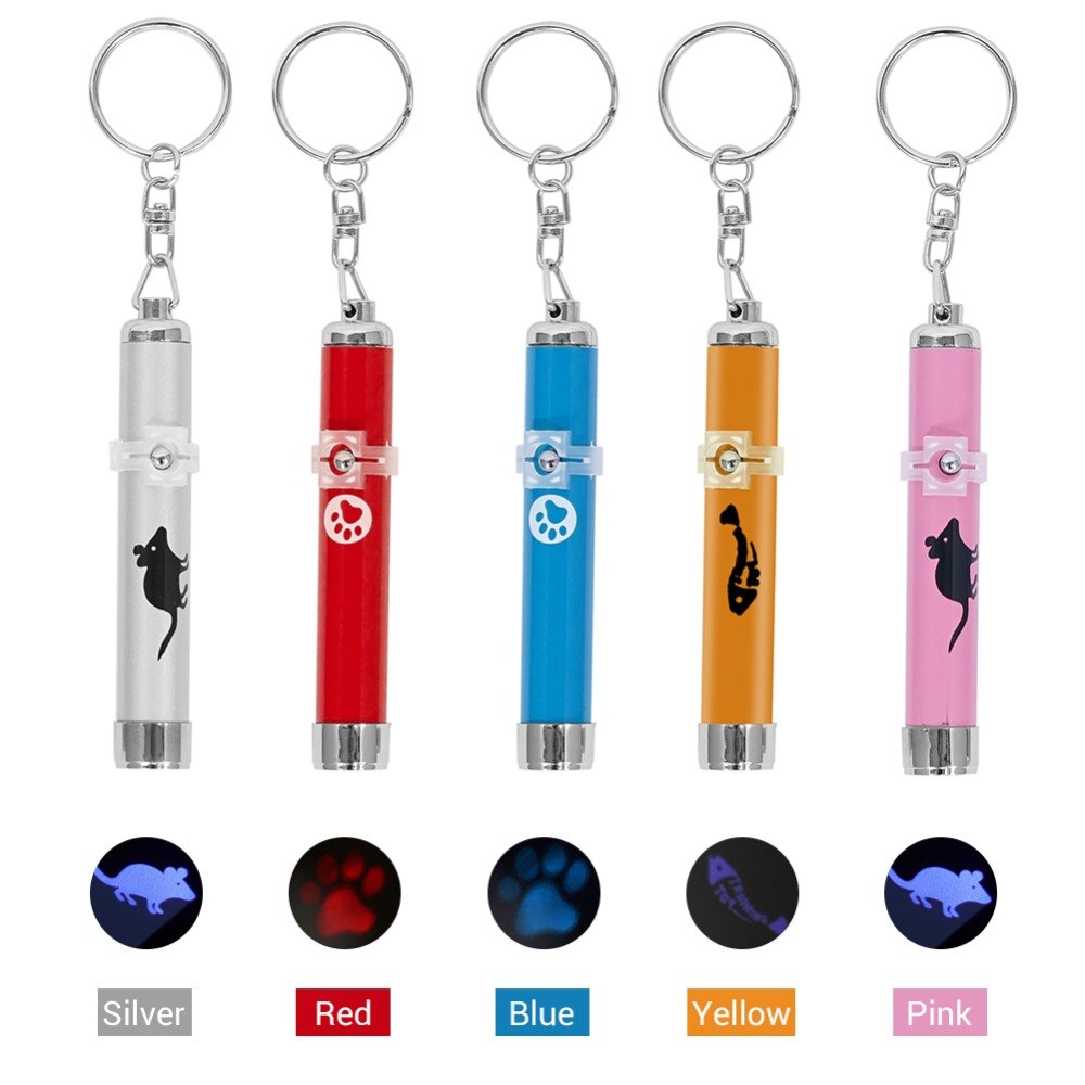Portable Cat Laser Pointer Toys Training Interactive Cat Magnet with Bright Footprints Fish Mice