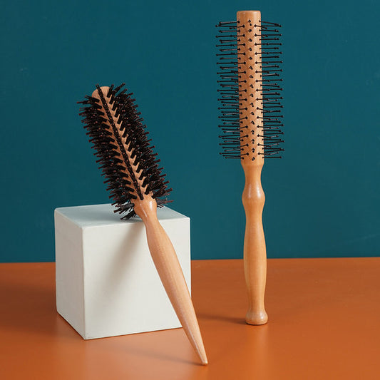 Fashion And Contracted Soft Barrel Comfortable Curly Light Brown Comb 